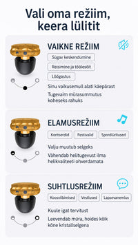 "TUNE" kolme režiimiga müra vähendavad kõrvatropid