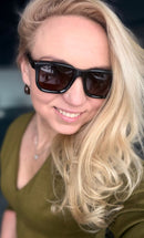 "ION" polarized D-frame rectangular sunglasses